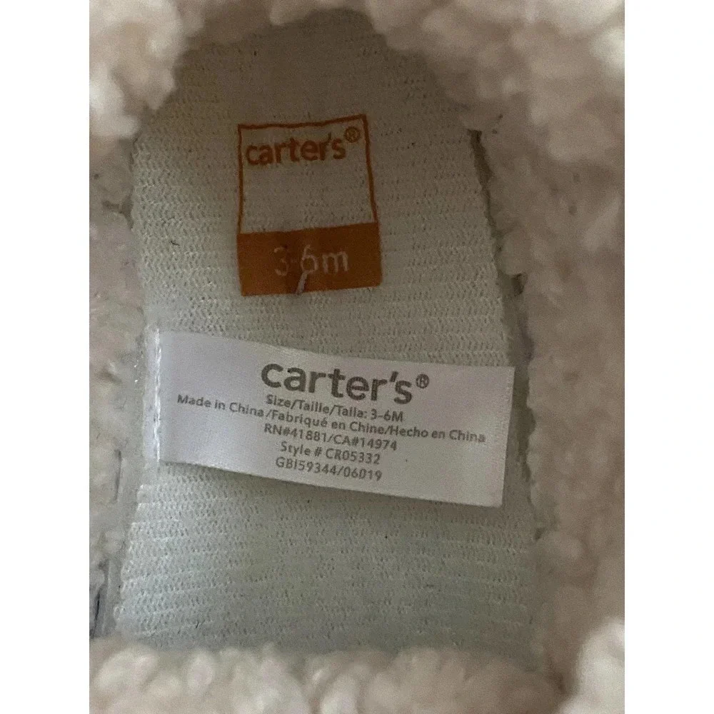 Pre-owned Baby Carter’s Tan/Brown Fur Booties 3-6 Months Warm Casual